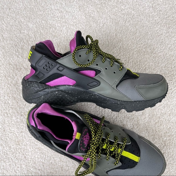 Nike air huarache run su river rock bright cactus black grey purple - Picture 7 of 13